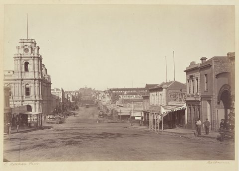 Bourke Street East from the westward 1866