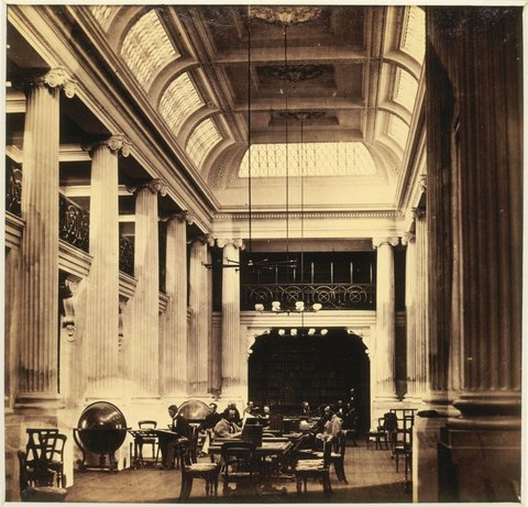 Queen's Hall Reading Room, Melbourne Public Library, 1859