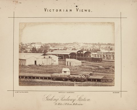 Geelong Railway Station. 45 Miles S.W. from Melbourne, 1870–80