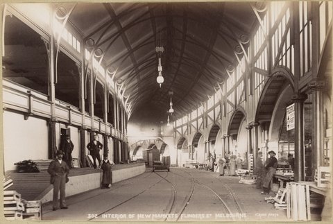 Interior of New Markets Flinders St Melbourne, 1892–1900