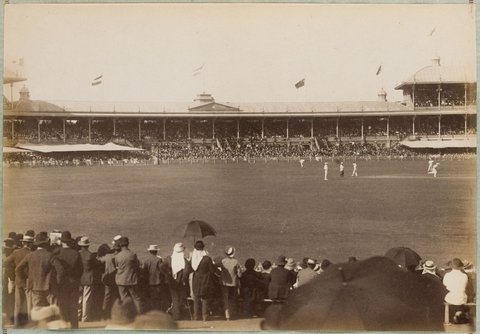 Melbourne Cricket Ground - cricket match in progress, c. 1891