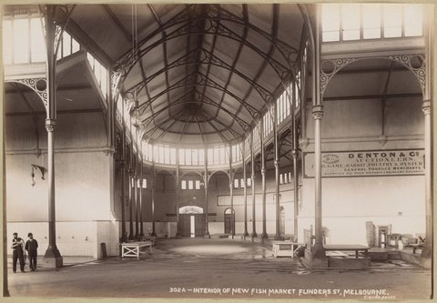 Interior of New Fish Market Flinders St Melbourne, 1892–1900
