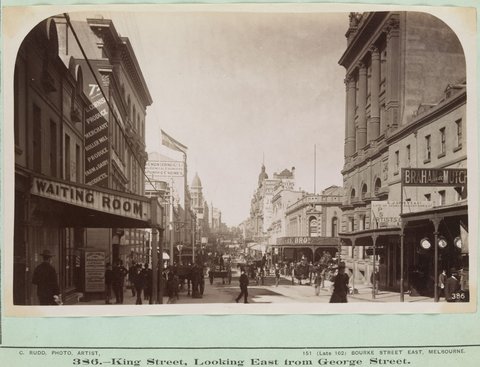 King Street, looking east from George Street, 1889–91