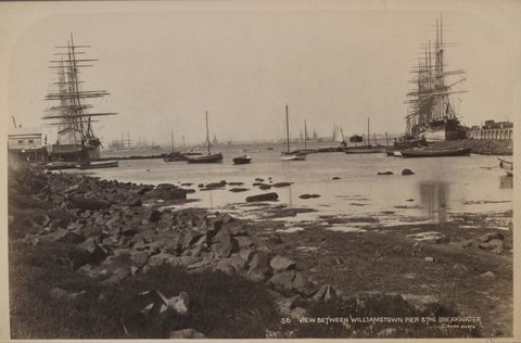 View between Williamstown Pier and the Breakwater, 1892–1900