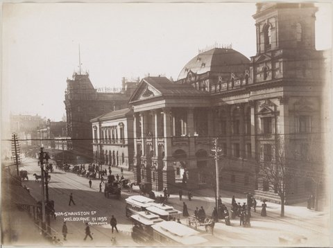Swanston St Melbourne in 1895