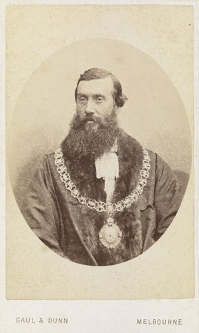 [Samuel Amess, in robes of Mayor of Melbourne], 1869–70