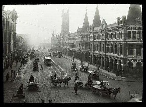 Flinders Street West showing Market, c. 1910