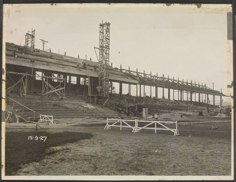 Stand at Caulfield Racecourse at time of construction, c. 1927
