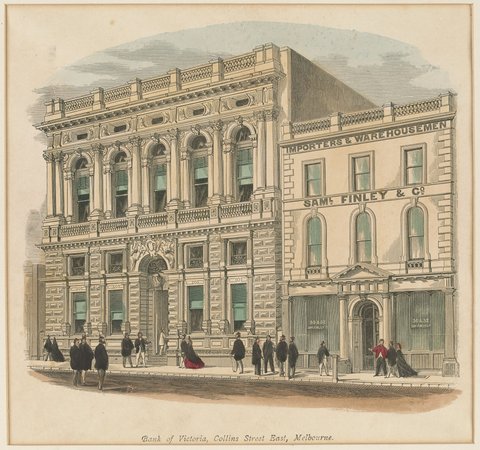 Bank of Victoria, Collins Street East, Melbourne, 1863?
