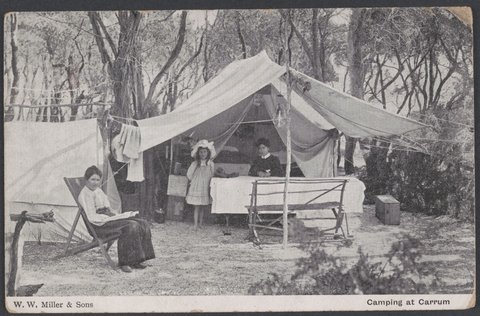 Camping at Carrum, c. 1907