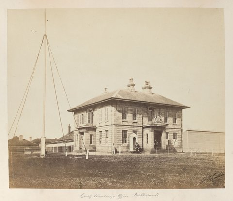 Chief Secretary's office Melbourne corner William St. and Lonsdale St, c. 1861