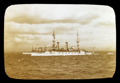 The "Kearsage" of the U.S. Great White Fleet in Port Phillip Bay, 1908