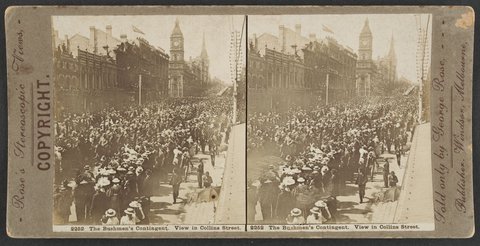 The Bushmen's Contingent. View in Collins Street, c. 1900