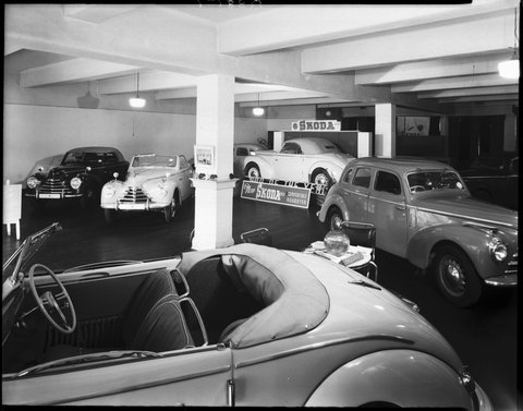 "Skoda Distributors Pty. Ltd., formerly Interstate Car Buyers, 307-311 LaTrobe Street, Melbourne", c. 1950