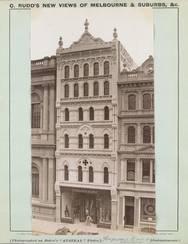 Ferguson & Urie's warehouse [10 Collins Street], 1886–87