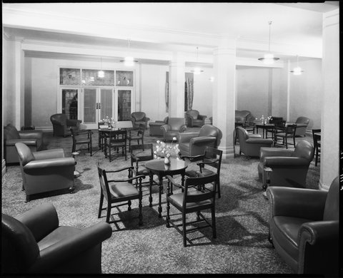 Guest lounge, Victoria Palace Hotel, 209-231 Little Collins Street, Melbourne, c. 1941