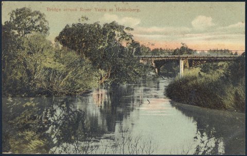 Bridge across River Yarra at Heidelberg, 1900s