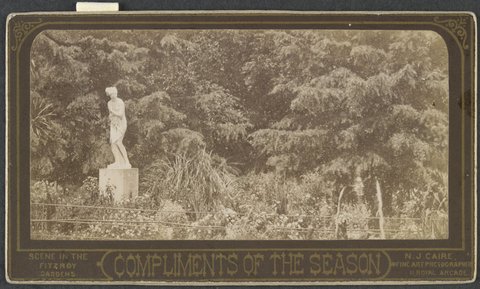 Fitzroy Gardens with copy of sculpture by Antonio Canova, 1890?