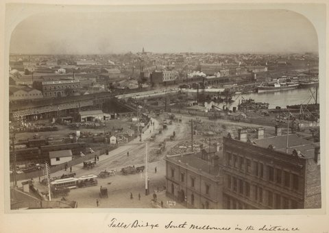 Falls Bridge South Melbourne in the distance, 1890