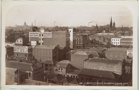 Bird's-Eye View of Melbourne looking East, 1892–1900