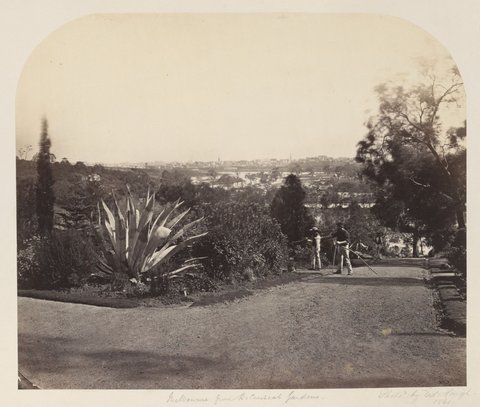 Melbourne from Botanical Gardens, c. 1861