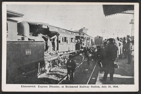 Elsternwick Express Disaster, at Richmond Railway Station, July 18, 1910, c. 1910