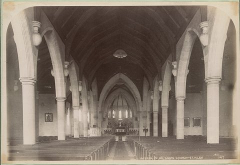 Interior of All Saints Church St. Kilda, 1892–1900