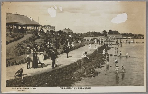 The Rockery, St. Kilda beach, 1915?