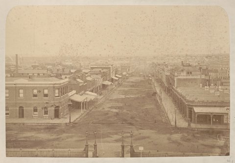 Panorama of Melbourne in 1862 from the roof of the Houses of Parliament