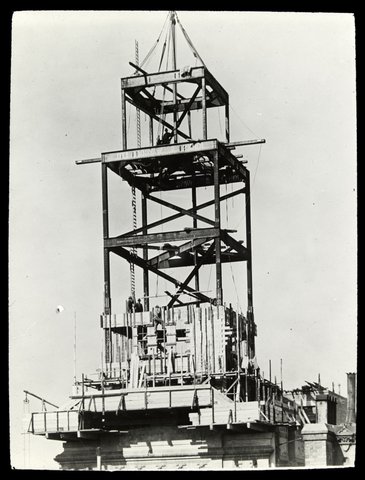 Steel framework, the tower of the T. & G. building, Collins Street, 1920–40