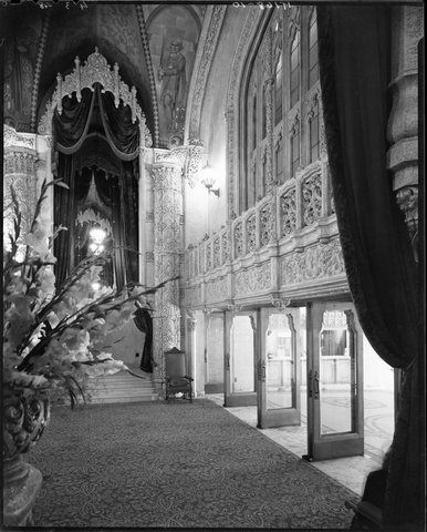 Regent Theatre foyer and doors to Collins Street, Melbourne, 1948