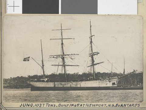 JUNO. : 1037 tons. Built 1865 at Newport. N.S. Ex Antares, 1891–1946