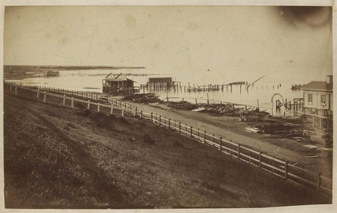 St. Kilda Baths [Royal Gymnasium Baths] destroyed by storm, c. 1863