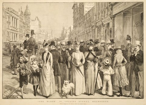 "The Block" in Collins Street, Melbourne, 1886
