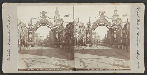 Duke's Visit. Duke's Arch, Bourke St, 1901