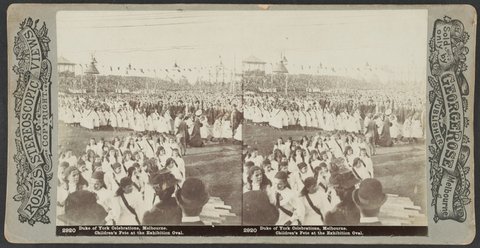 Duke of York Celebrations, Melbourne. Children's Fete at the Exhibition Oval, 1901