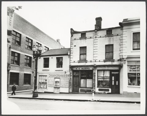 Lonsdale Street - north side, at corner with Leichardt Street, 1950