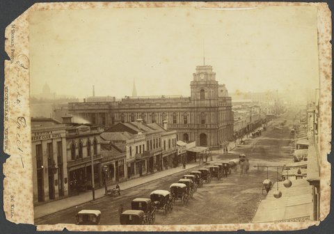 View of the north side of Bourke Street West, Melbourne, c. 1880