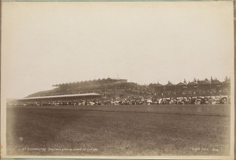Flemington - the Lawn and Grandstand on Cup Day, 1892–1900