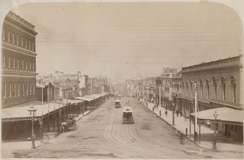 Bourke Street Melbourne, from Parliament House, c. 1888