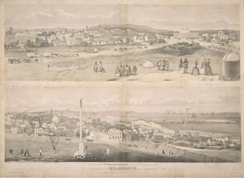 View of the City of Melbourne from the Observatory 1858