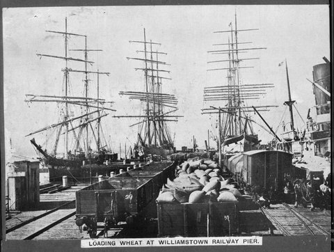 LOADING WHEAT AT WILLIAMSTOWN RAILWAY PIER, 1885–1946