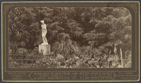 Fitzroy Gardens with copy of sculpture by Antonio Canova, 1890?