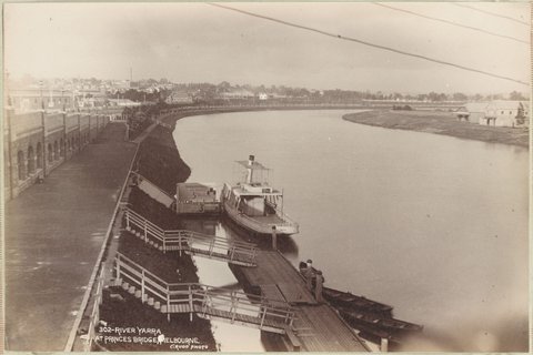 River Yarra at Princes Bridge, Melbourne, 1892–1900