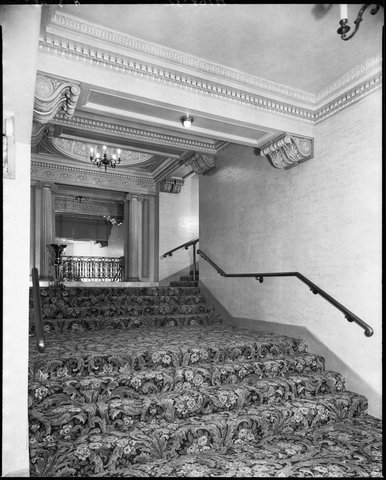 Carpetted stairs, Regent Theatre, Collins Street, Melbourne, 1948