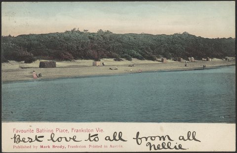 Favourite Bathing Place, Frankston Vie. [i.e. Vic.], c. 1907