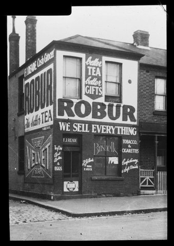 Corner shop, on the corner of Palmerston Place and Cardigan Street, Carlton, 1940s