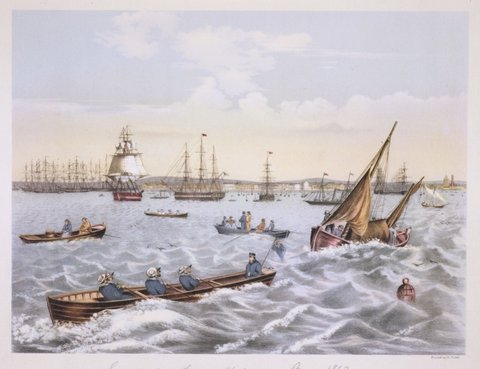 Sandridge from Hobsons Bay, 1863, 1863?