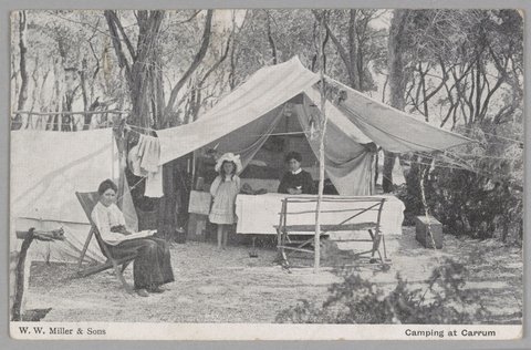 Camping at Carrum, c. 1907