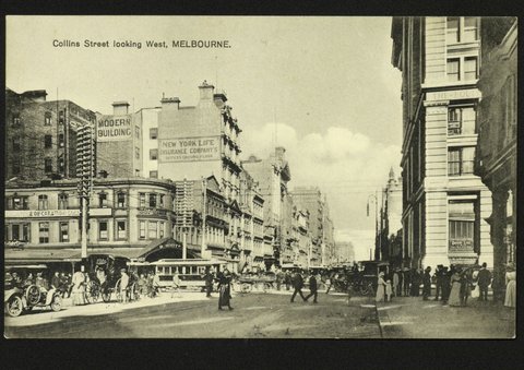 Collins Street looking West, MELBOURNE, c. 1908